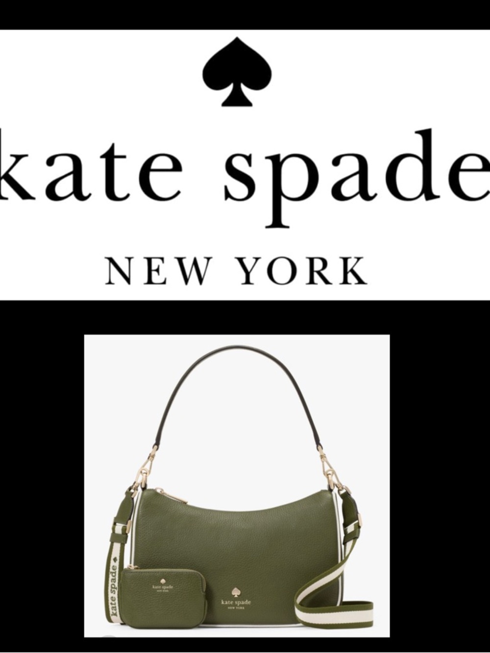 KATE SPADE ♠️ EMMA LARGE Crossbody  Bag with Removable Strap & Pouch